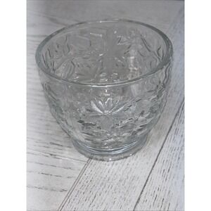 Princess House Fantasia Crystal Sugar Bowl W/O The Lid Poinsettia Floral Design.